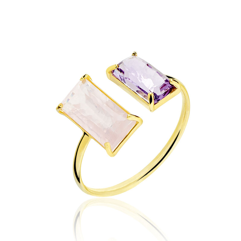 Bague Lina Or Jaune Quartz Amethyste - Spannringe Damen | OROVIVO