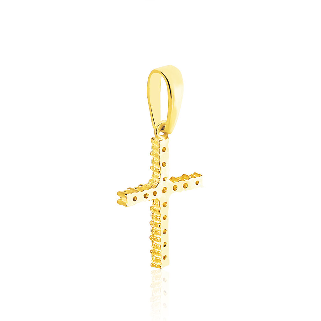 Kreuz Anhänger Gold 375 Zirkonia Canice - Schmuckanhänger Familie | OROVIVO