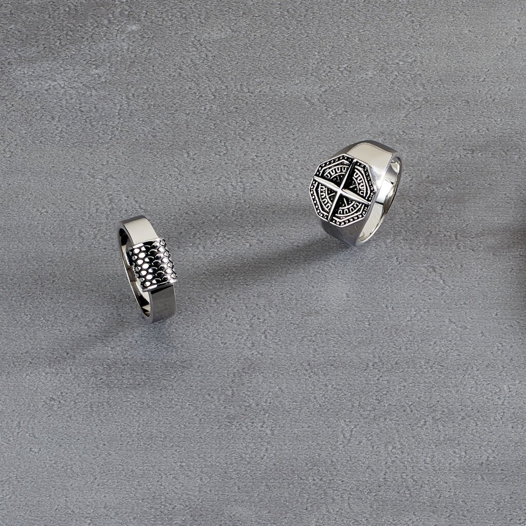 TORE Herren Ring Silber 925 Zylinder B 8 mm