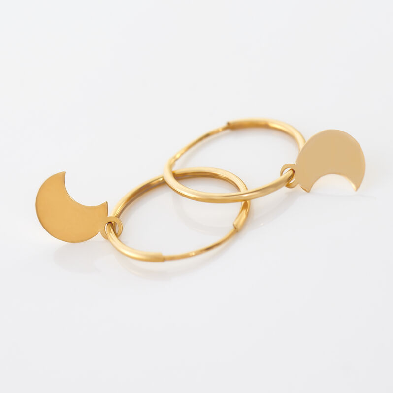 Creoles Or Jaune 375/1000 Belita Pampille Lune - Spannringe Damen | OROVIVO