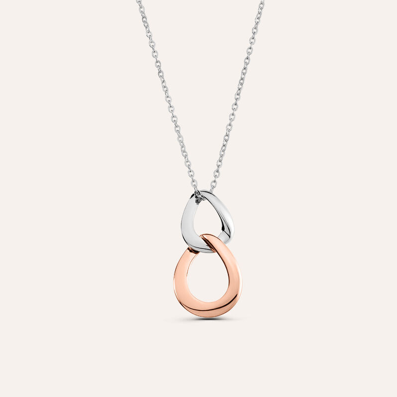 Collana Sunrise Acciaio Bicolore Bianco / Rosa - Spannringe Damen | OROVIVO