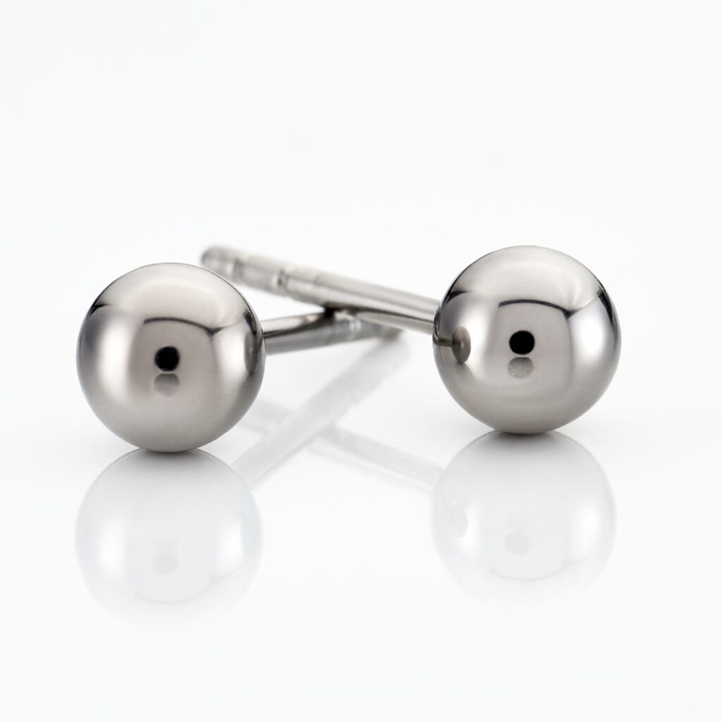 Damen Ohrstecker Titan Ohne Stein Ball Eunice 5,00mm  - Ohrstecker Damen | OROVIVO