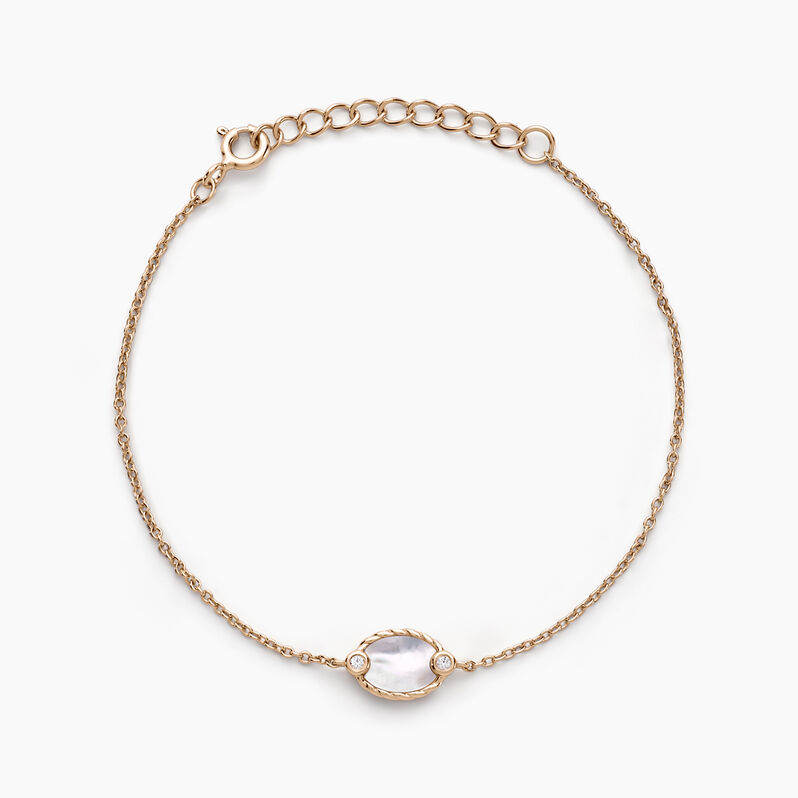 Bracelet Acacia Argent Rose Nacre Oxyde De Zirconium - Spannringe Damen | OROVIVO