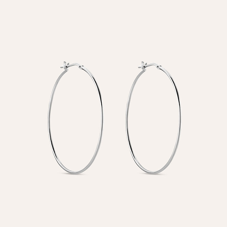Orecchini A Cerchio Silver Collection Argento Rodiato - Spannringe Damen | OROVIVO