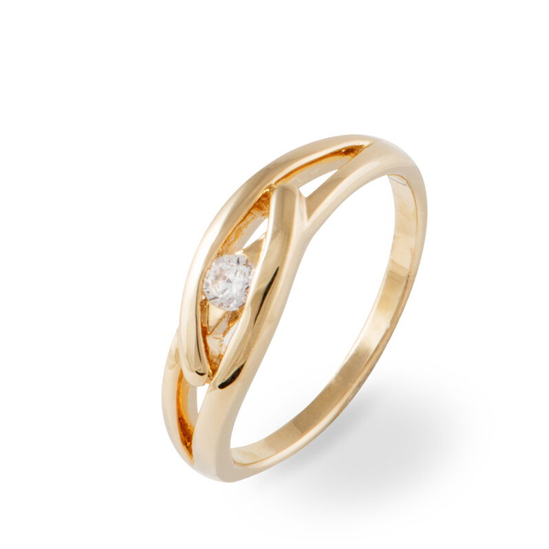 Bague Chandra Plaque Or Jaune Oxyde De Zirconium - Spannringe Damen | OROVIVO
