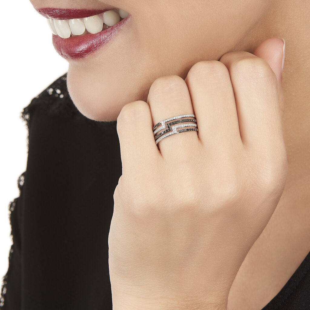 Bague Handa Or Blanc Diamant - Spannringe Damen | OROVIVO