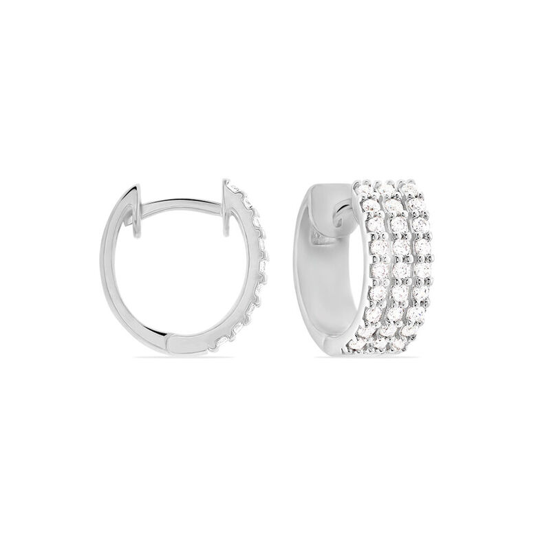 Damen Creolen Silber 925 Zirkonia Weiß B 6 mm - Creolen Damen | OROVIVO