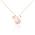 NEDELINA Damen Collier Silber rosevergoldet 925 Perlmutt Weiß Kreis