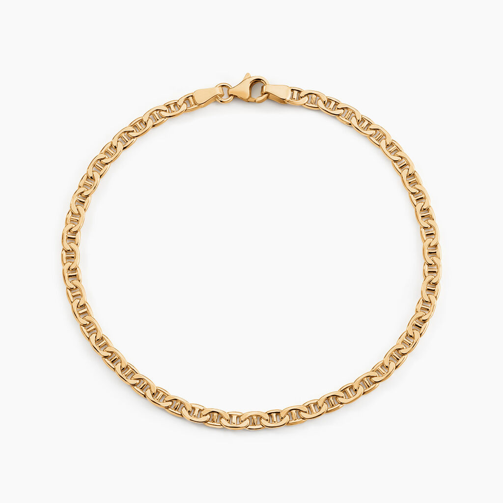 Bracelet Capucin Or Jaune Maille Marine Plate - Spannringe Damen | OROVIVO