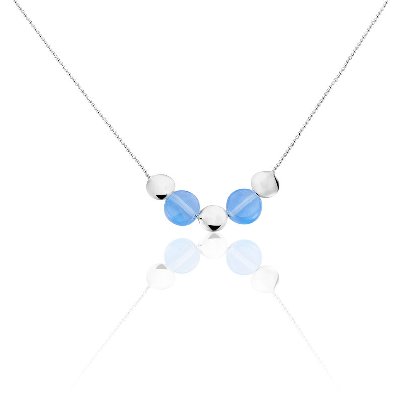 Collier Amandine Argent Blanc Pierre De Synthese - Spannringe Damen | OROVIVO