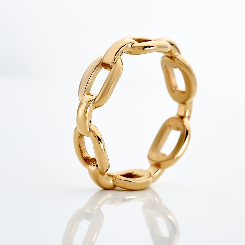 Damen Ring Edelstahl vergoldet Ohne Stein Kettenglieder Lottie  - Ringe Damen | OROVIVO
