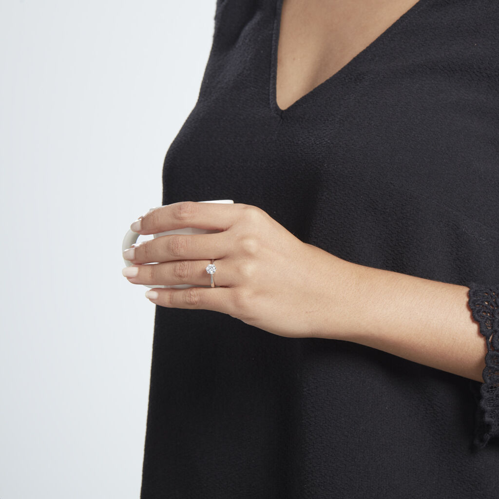 KRAPPE 6 Damen Ring Wei&szlig;gold 375 (9 Karat) Zirkonia Wei&szlig; 1,480 ct