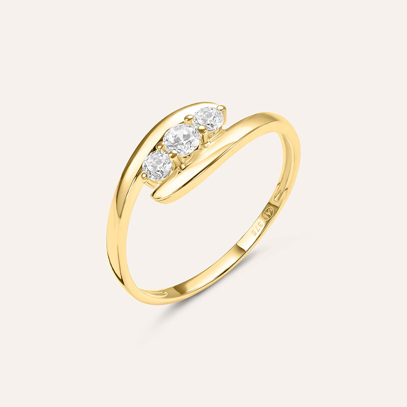 Anello Trilogy Claire Oro Giallo Cubic Zirconia - Spannringe Damen | OROVIVO