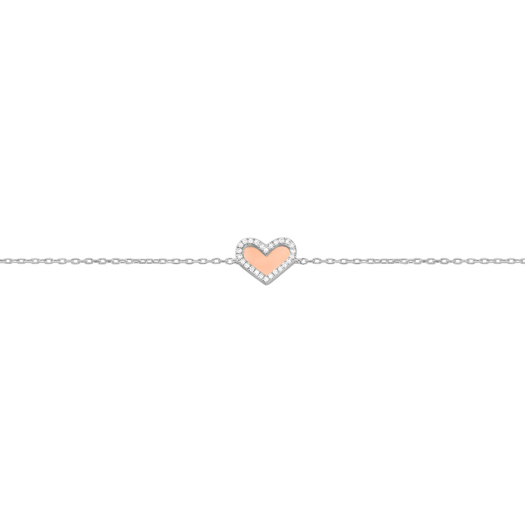 Bracelet Maylia Or Bicolore Cœur Diamant - Spannringe Damen | OROVIVO