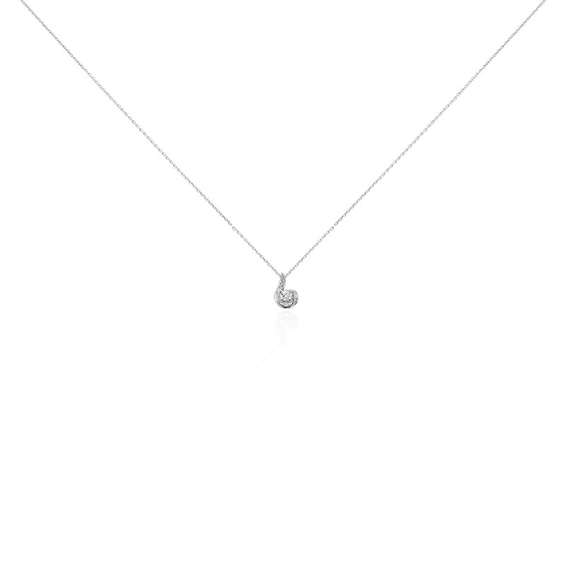Collier Vrille Accompagnee Or Blanc Diamant - Spannringe Damen | OROVIVO