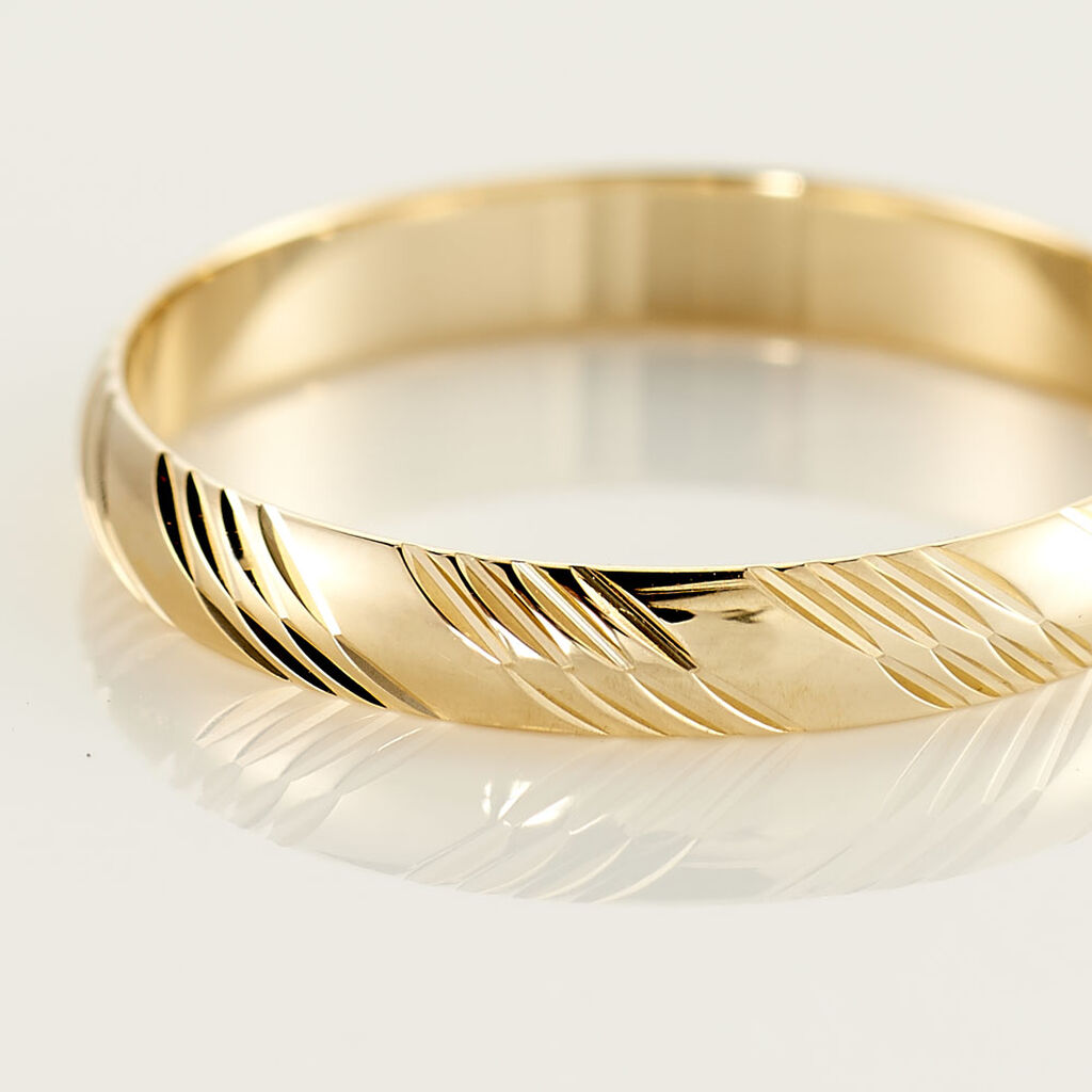 Alliance Hercule Striee Demi Jonc Classique Or Jaune - Spannringe Familie | OROVIVO