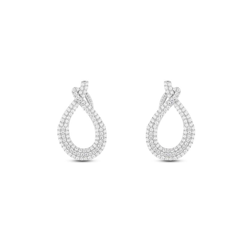 Orecchini Pendenti Claire Oro Bianco Cubic Zirconia - Spannringe Damen | OROVIVO