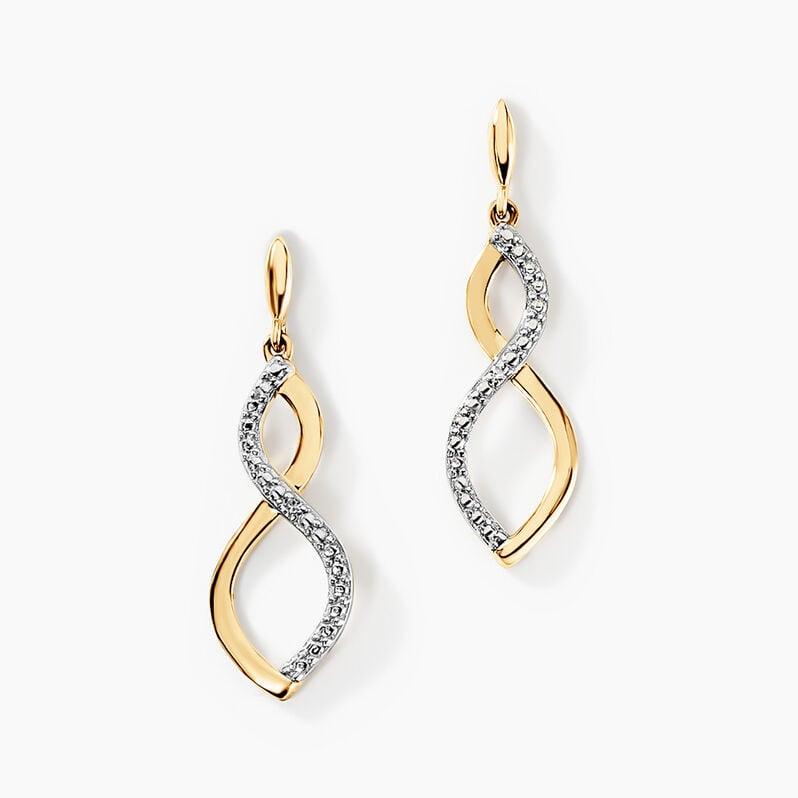 Boucles D'oreilles Pendantes Taimi Or Jaune Diamant - Spannringe Damen | OROVIVO