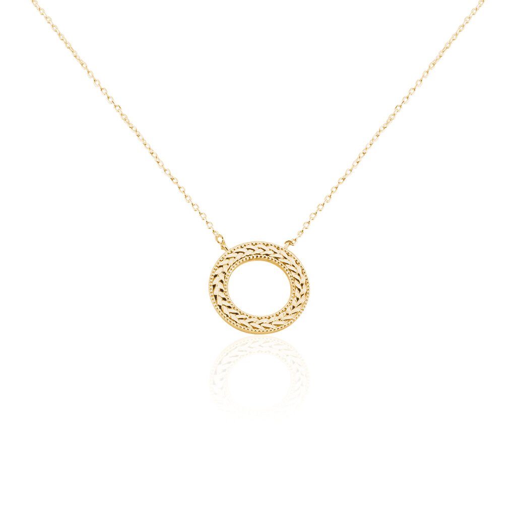 Collier Plaque Or Gaia Ronde Feuille - Spannringe Damen | OROVIVO