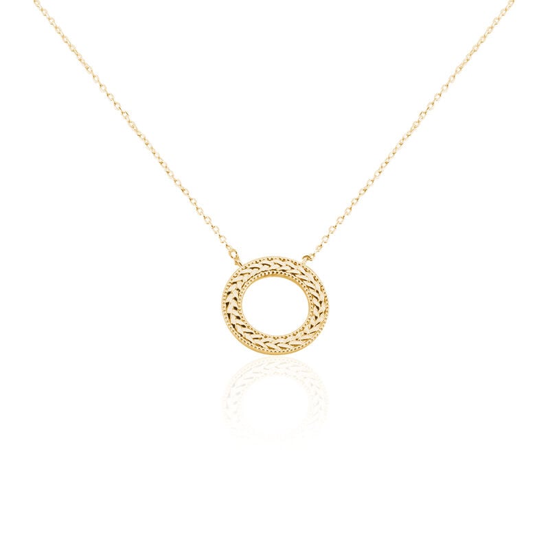 Collier Plaque Or Gaia Ronde Feuille - Spannringe Damen | OROVIVO