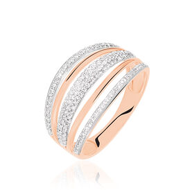 Damenring Gold 750 Bicolor Diamanten 0,327ct - Ringe mit Edelsteinen Damen | OROVIVO