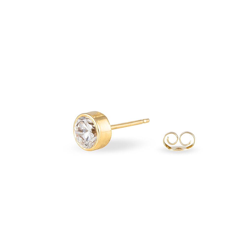 Damen Ohrstecker Gold 375 Zirkonia 5mm - Ohrstecker Damen | OROVIVO