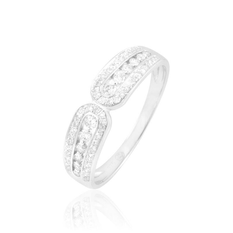 Bague Absa Or Blanc Diamant - Spannringe Damen | OROVIVO