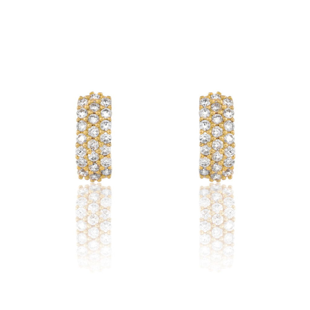 Damen Steckcreolen Gold 375 Zirkonia  - Creolen Damen | OROVIVO