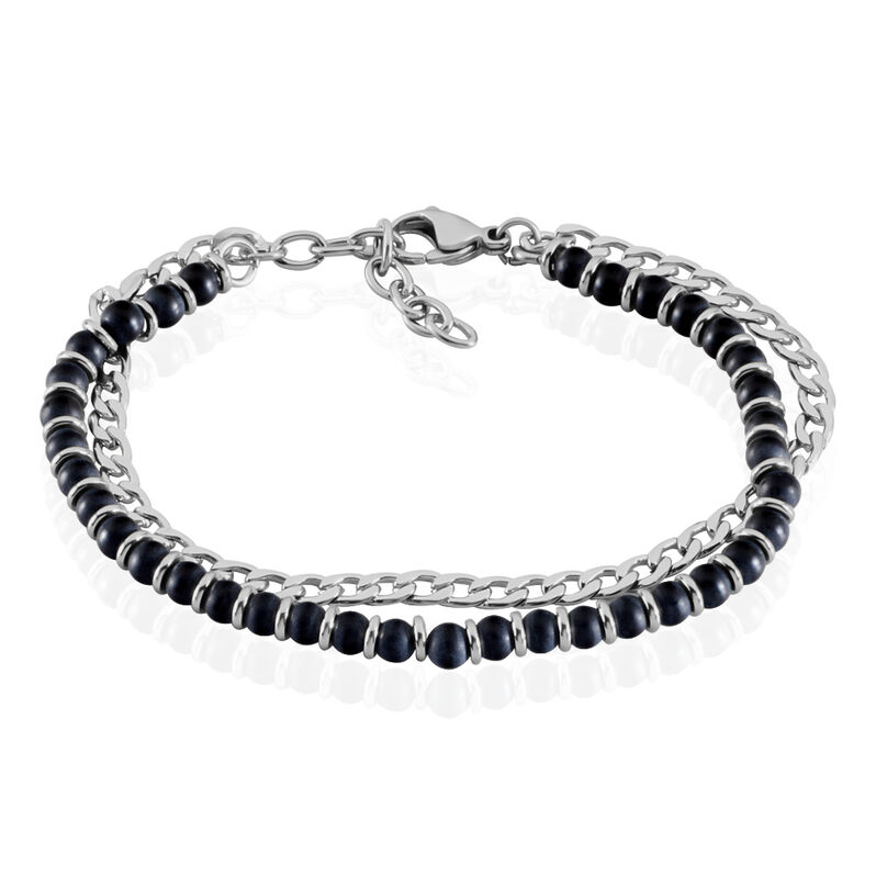 Bracelet Acier Noir Et Gris Magalos - Spannringe Herren | OROVIVO