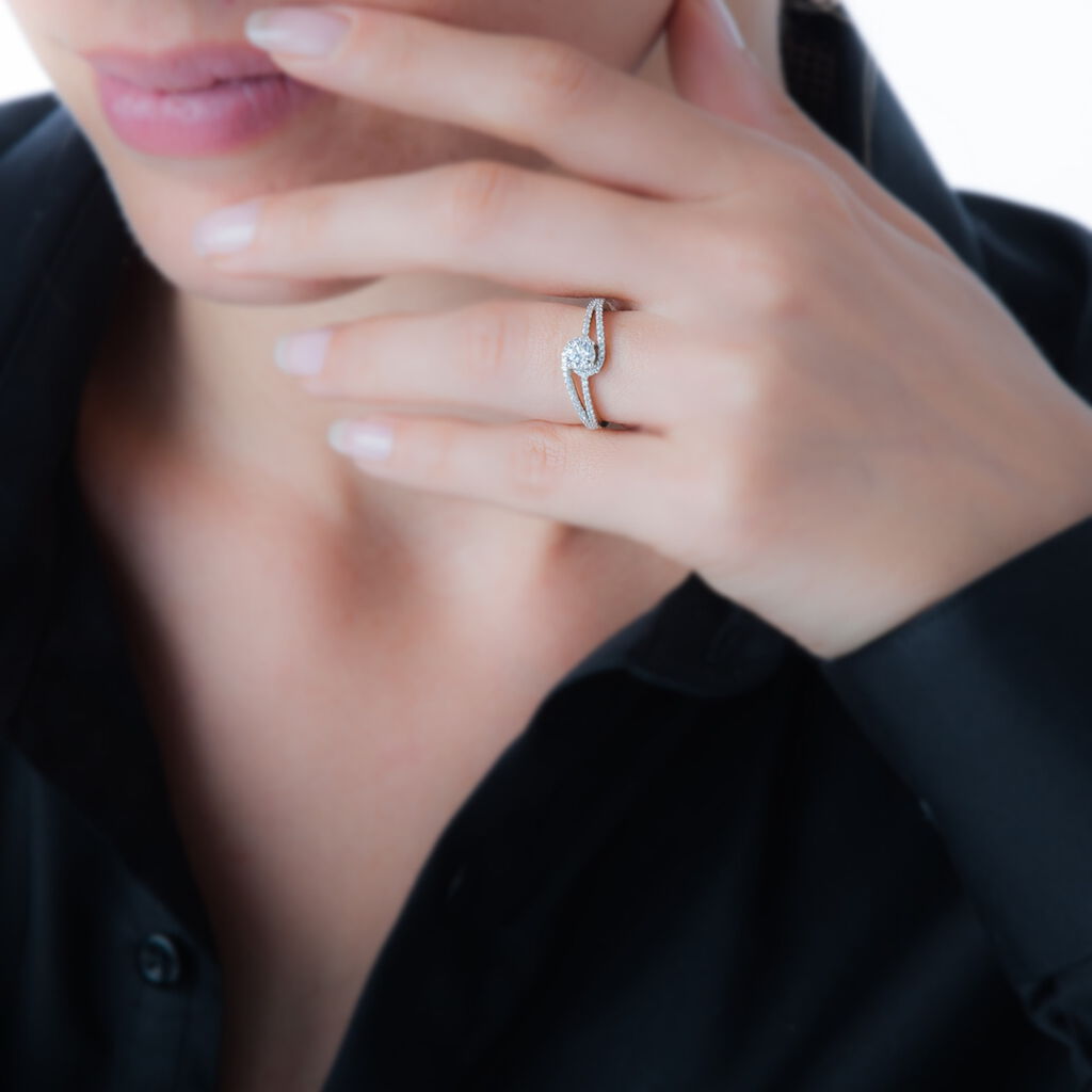 Bague Olalia Or Jaune Oxyde De Zirconium - Spannringe Damen | OROVIVO