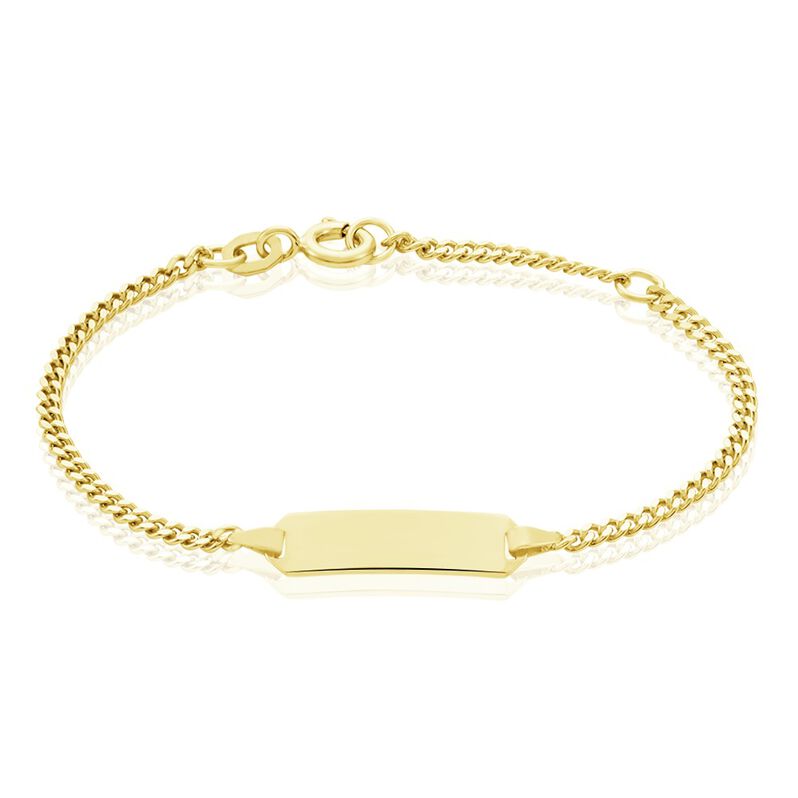 Kinder Id Armband Panzerkette Gold 375  - Personalisiertes Armband Kinder | OROVIVO