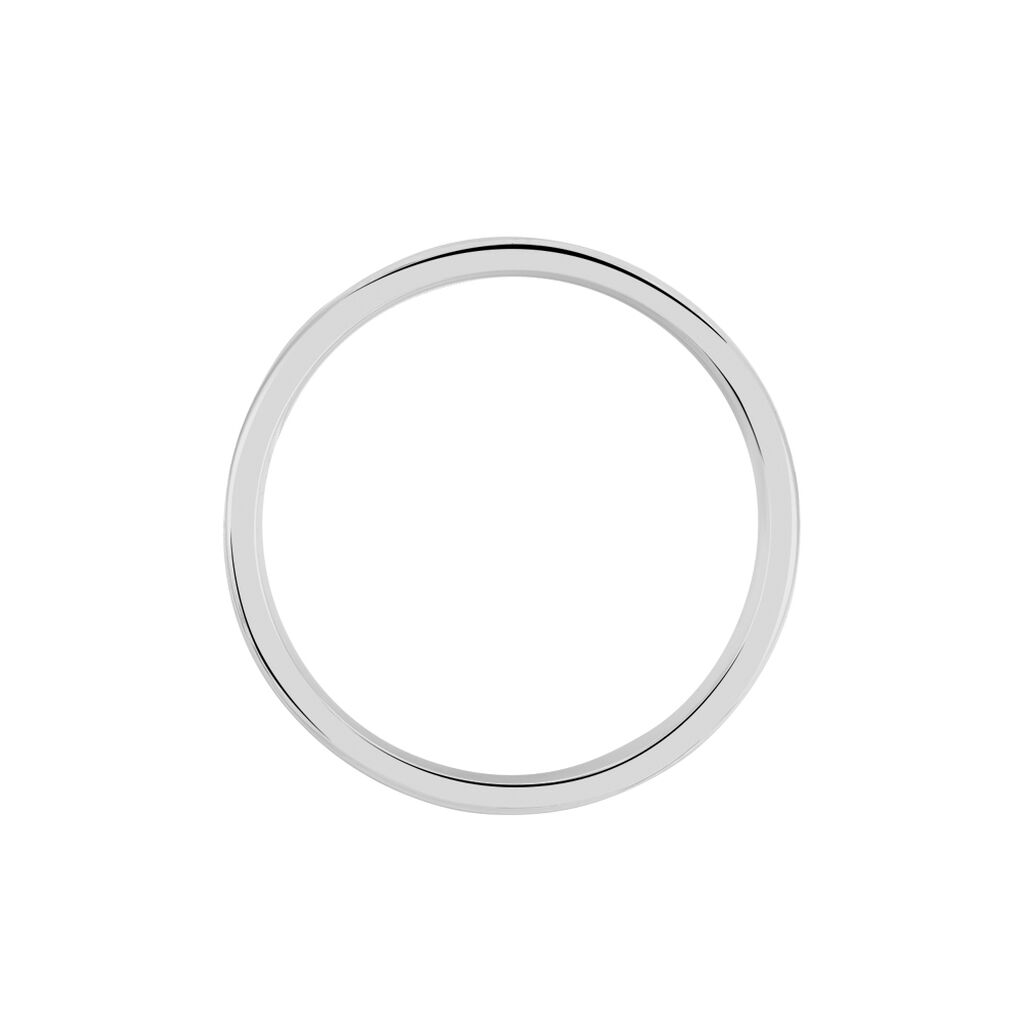 Alliance Nelcie Ruban Plat Argent Blanc - Spannringe Familie | OROVIVO