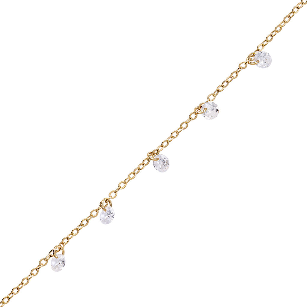 BRAELYN Damen Armband Vergoldet 750 Kristall Wei&szlig; Kreis