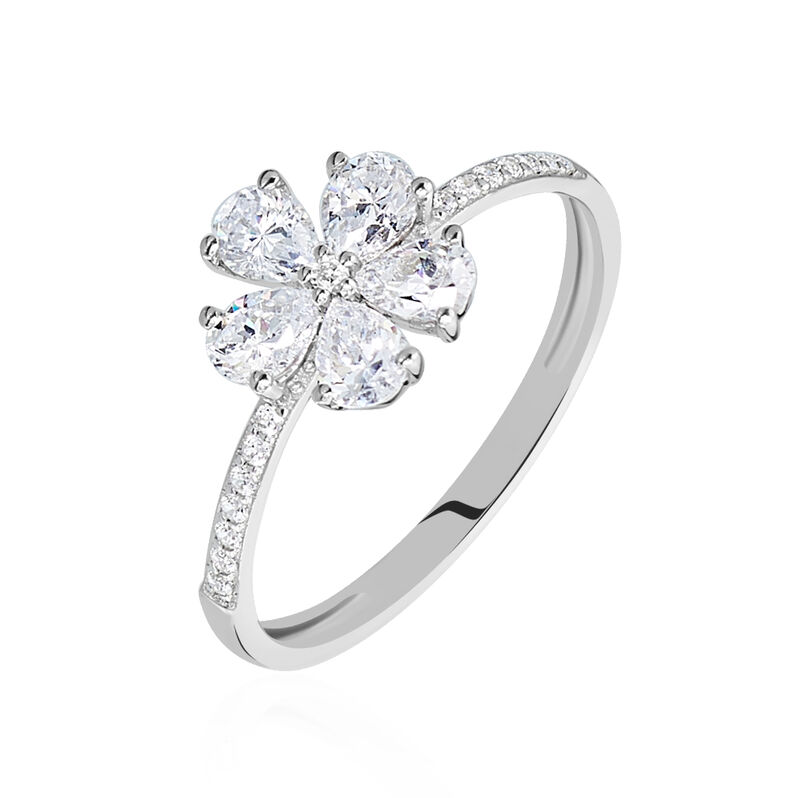 Bague Maelane Or Blanc Oxyde De Zirconium - Spannringe Damen | OROVIVO