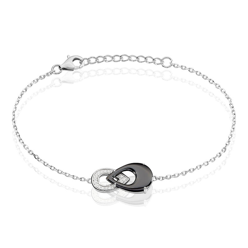 Bracelet Lamai Argent Blanc Céramique Et Oxyde De Zirconium - Spannringe Damen | OROVIVO