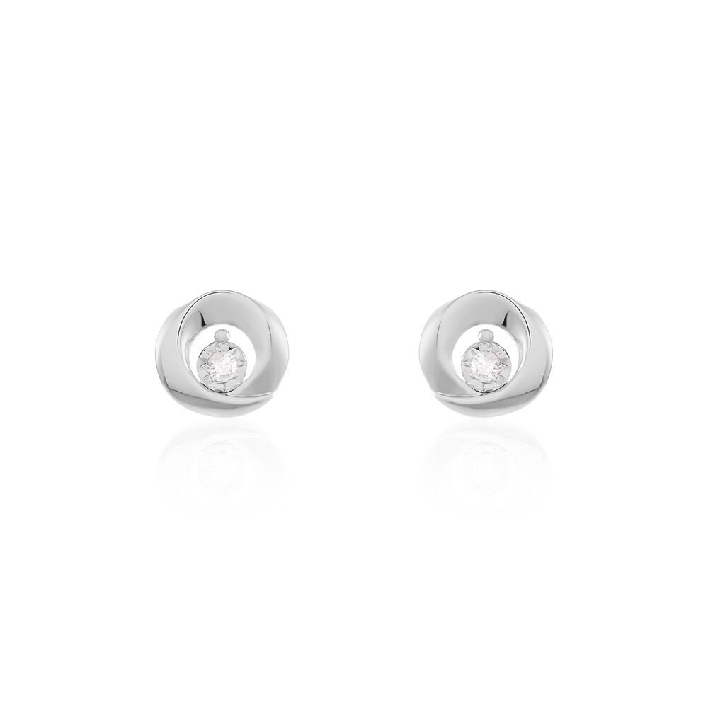 Miore Ohrringe Aus 9 Karat Weißgold Mit Tansanit & Diamant – Elegante Ohrstecker Für Damen