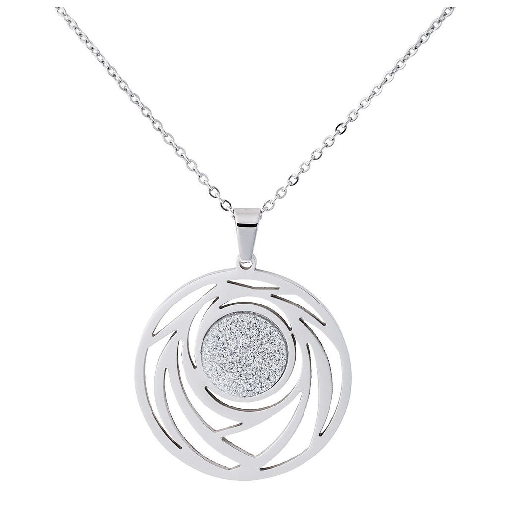 KAFA Damen Collier Edelstahl Kreis, Collier ohne Stein