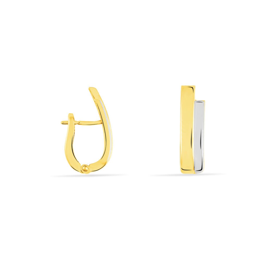 Damen Creolen Gold Bicolor 333 (8 Karat) Barren, Creolen ohne Stein