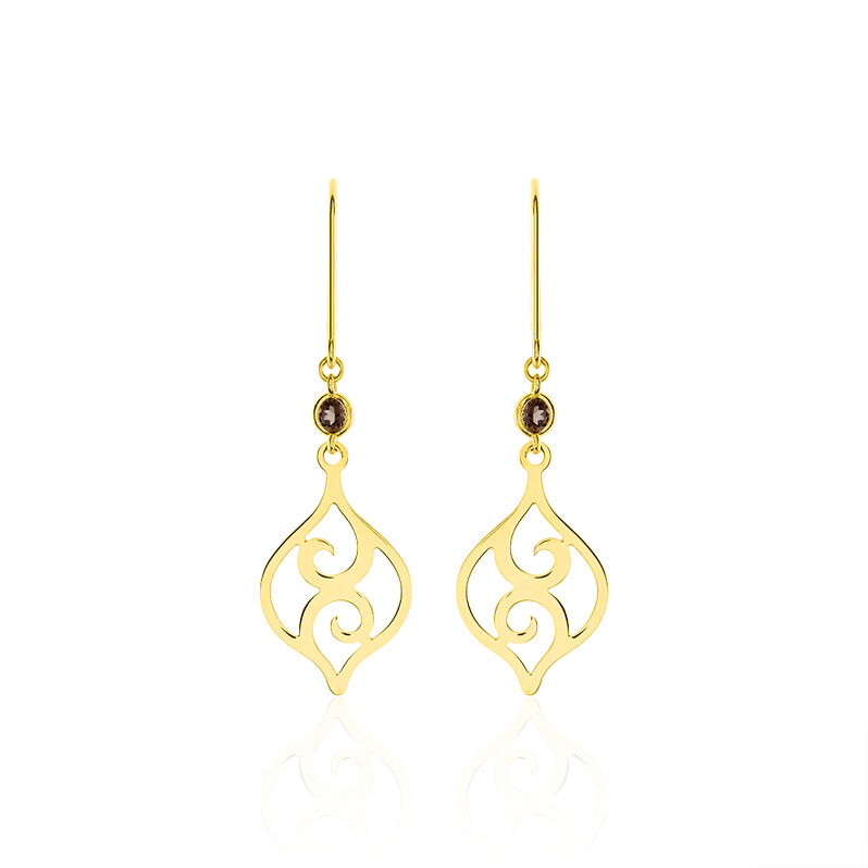 Boucles D'oreilles Pendantes Ayumi Or Jaune Quartz - Spannringe Damen | OROVIVO