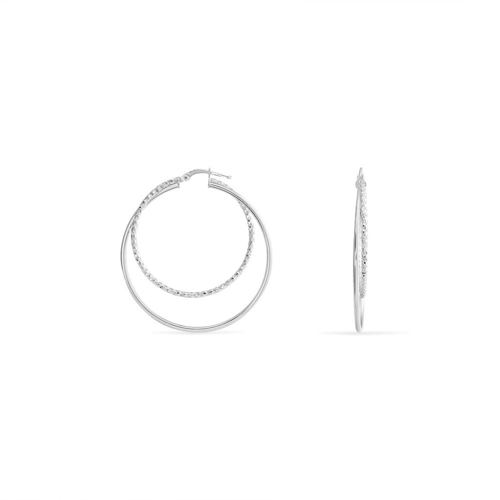 Damen Creolen Silber 925 Diamantiert - Creolen Damen | OROVIVO