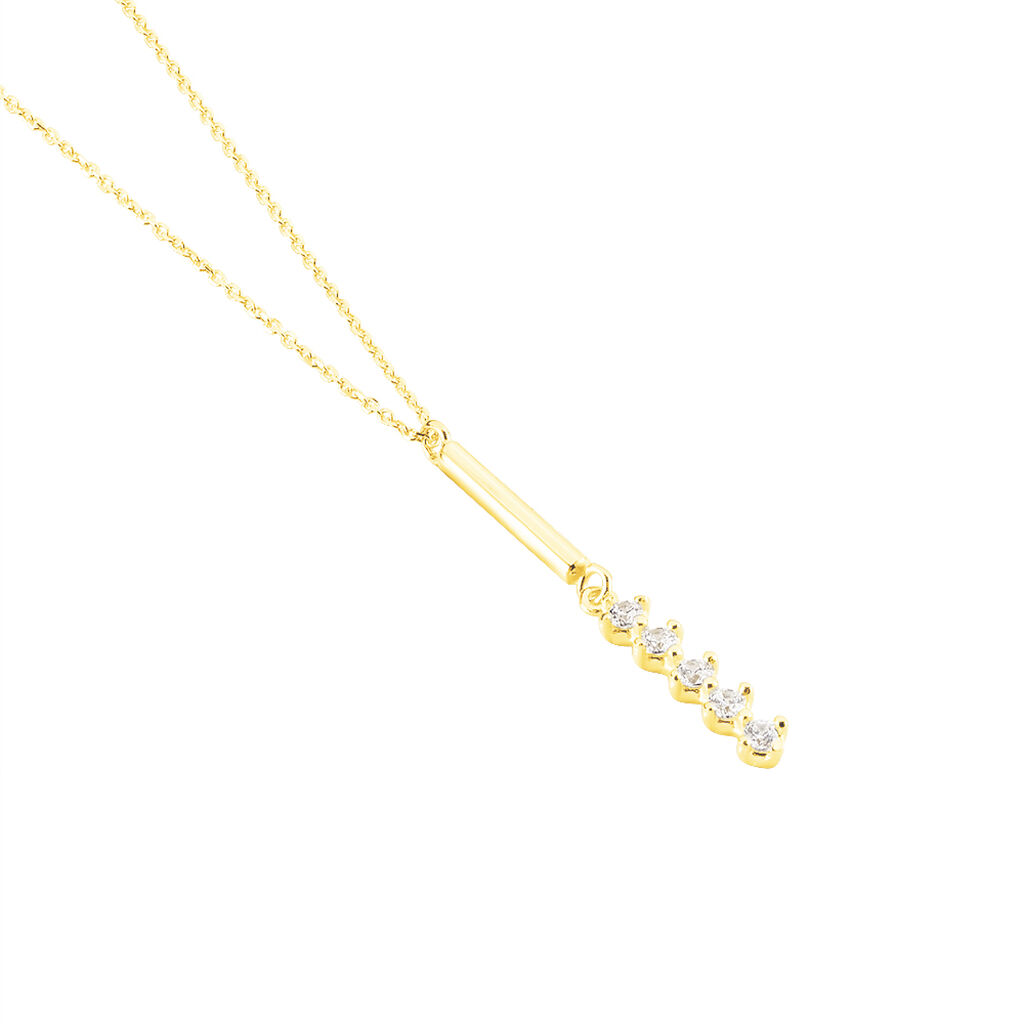 STARRY Damen Collier Gold 375 (9 Karat) Zirkonia Wei&szlig;