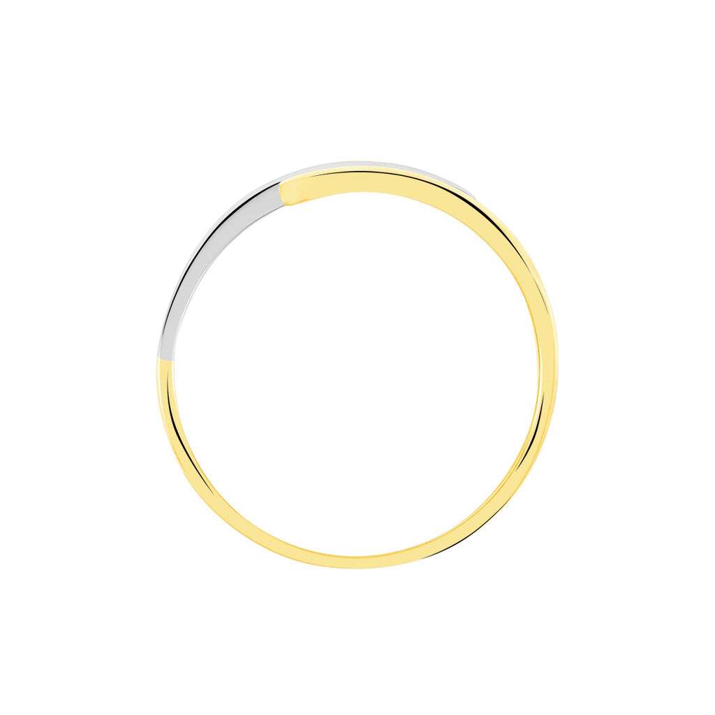 Damen Ring Gold Bicolor 375 Diamant 0,03ct Delphine  - Ringe mit Stein Damen | OROVIVO