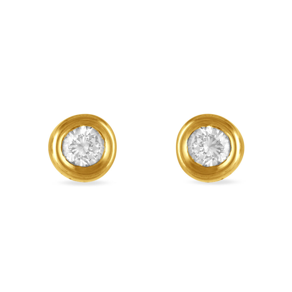 EDEN ZARGE PNEU Damen Ohrstecker Gold 375 (9 Karat) Zirkonia Weiß 0,34 ct, Ohrstecker mit Stein
