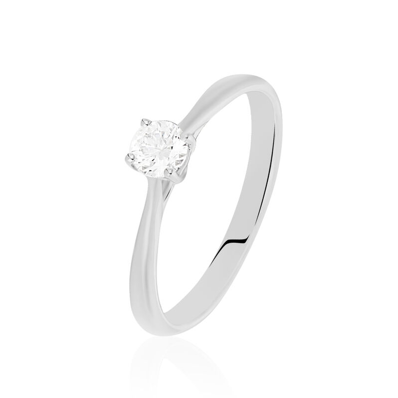 Bague Solitaire Victoria Or Blanc Diamant - Spannringe Damen | OROVIVO