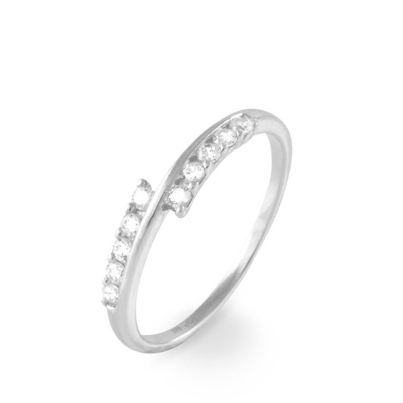 Bague Elisabette Or Blanc Oxyde De Zirconium - Spannringe Damen | OROVIVO