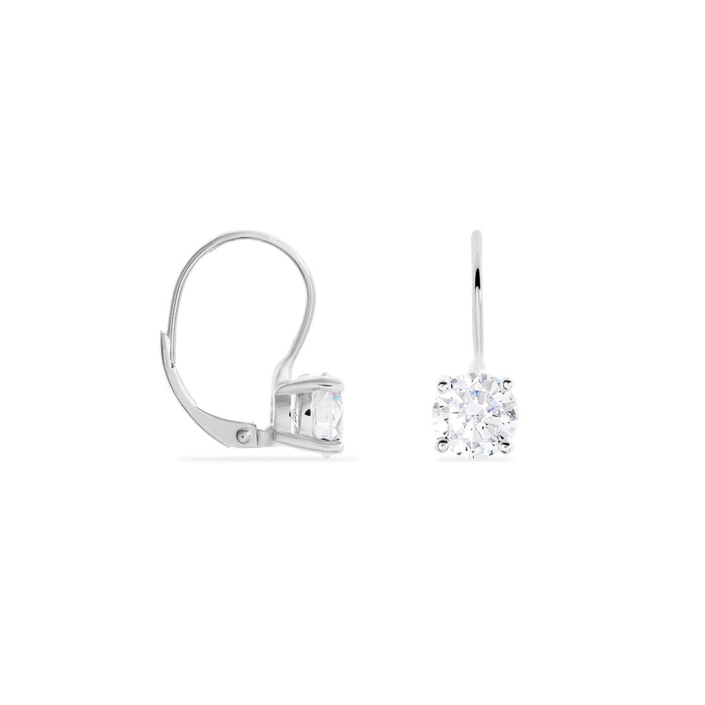 Damen Ohrringe Lang Silber 925 Zirkonia Wei&szlig; 3,85 ct