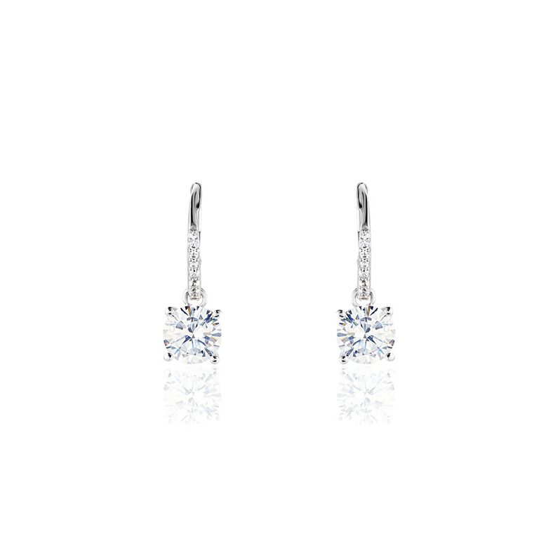 Damen Ohrringe Lang Silber 925 Zirkonia Paulina  - Ohrhänger Damen | OROVIVO