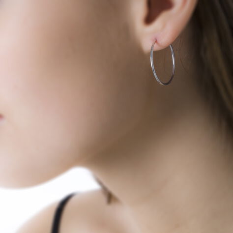Damen Creolen Weißgold 375 - Creolen  | OROVIVO