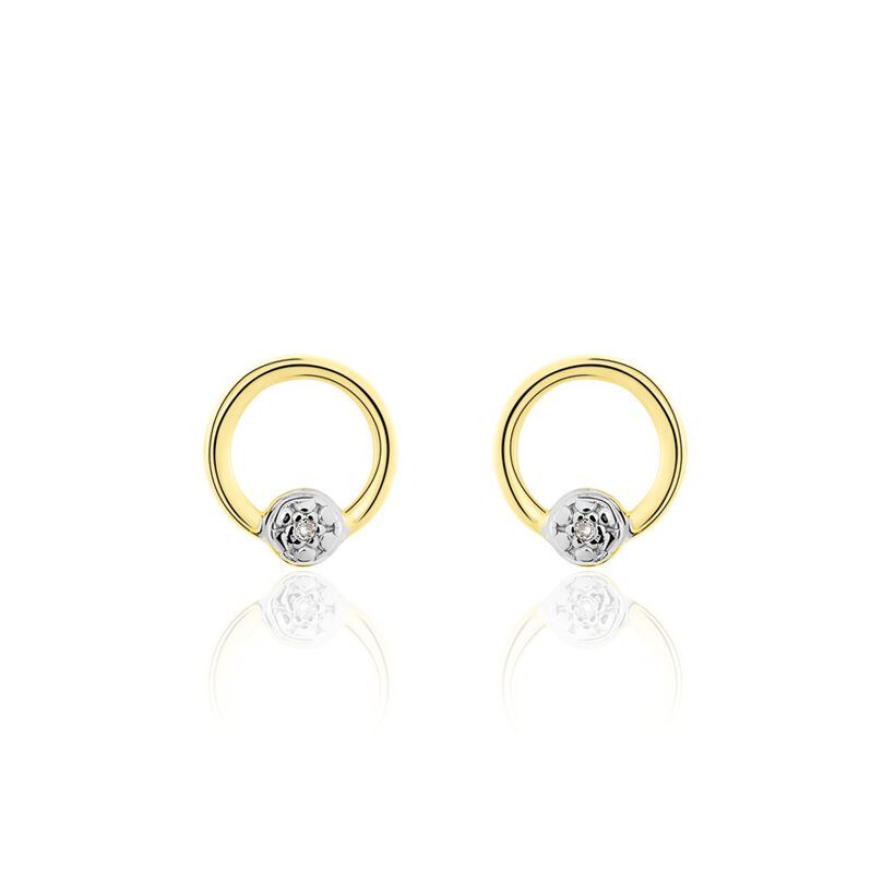 Boucles D'oreilles Puces Gisa Jaune Diamant Weiss - Spannringe Damen | OROVIVO