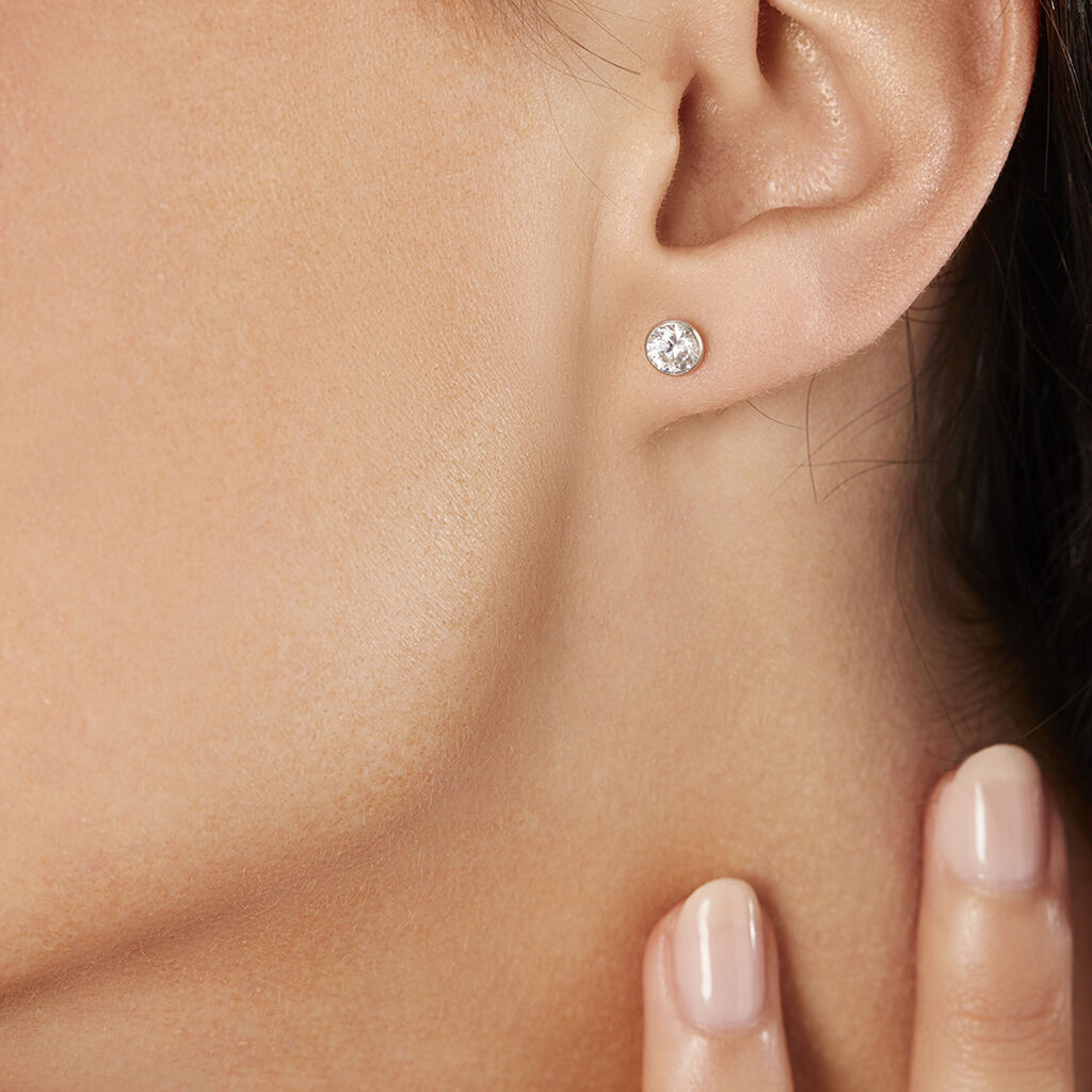 Damen Ohrstecker Silber 925 Zirkonia 6mm - Ohrstecker Damen | OROVIVO